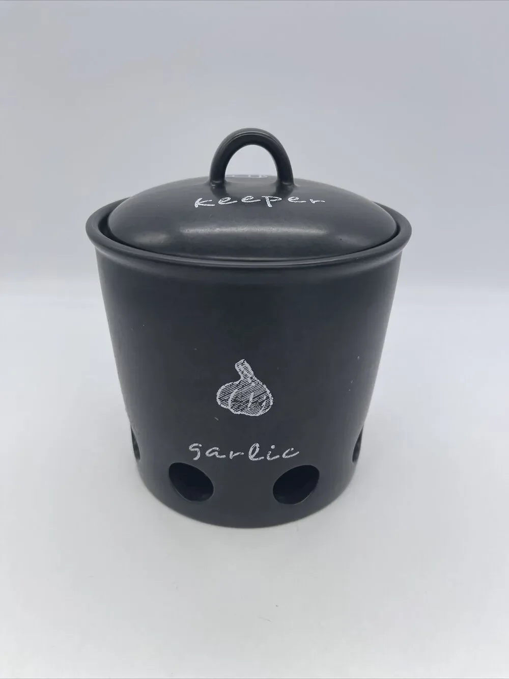 Tabletops Gallery Chalk Black Garlic Keeper